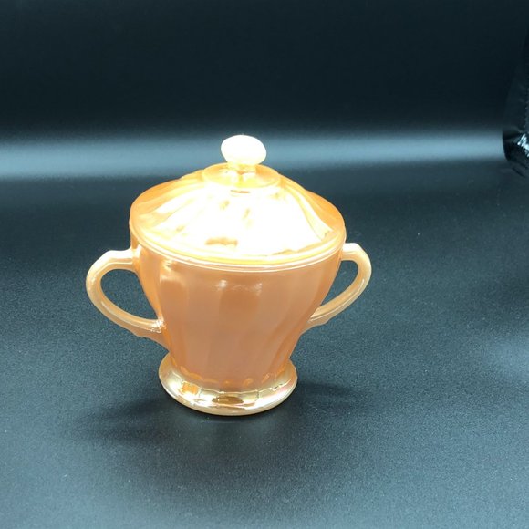 Anchor Hocking Fire King dinnerware cream and sugar set Peach - Picture 6 of 10